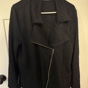 Doe & Rae Black Asymmetrical Zipper Jacket